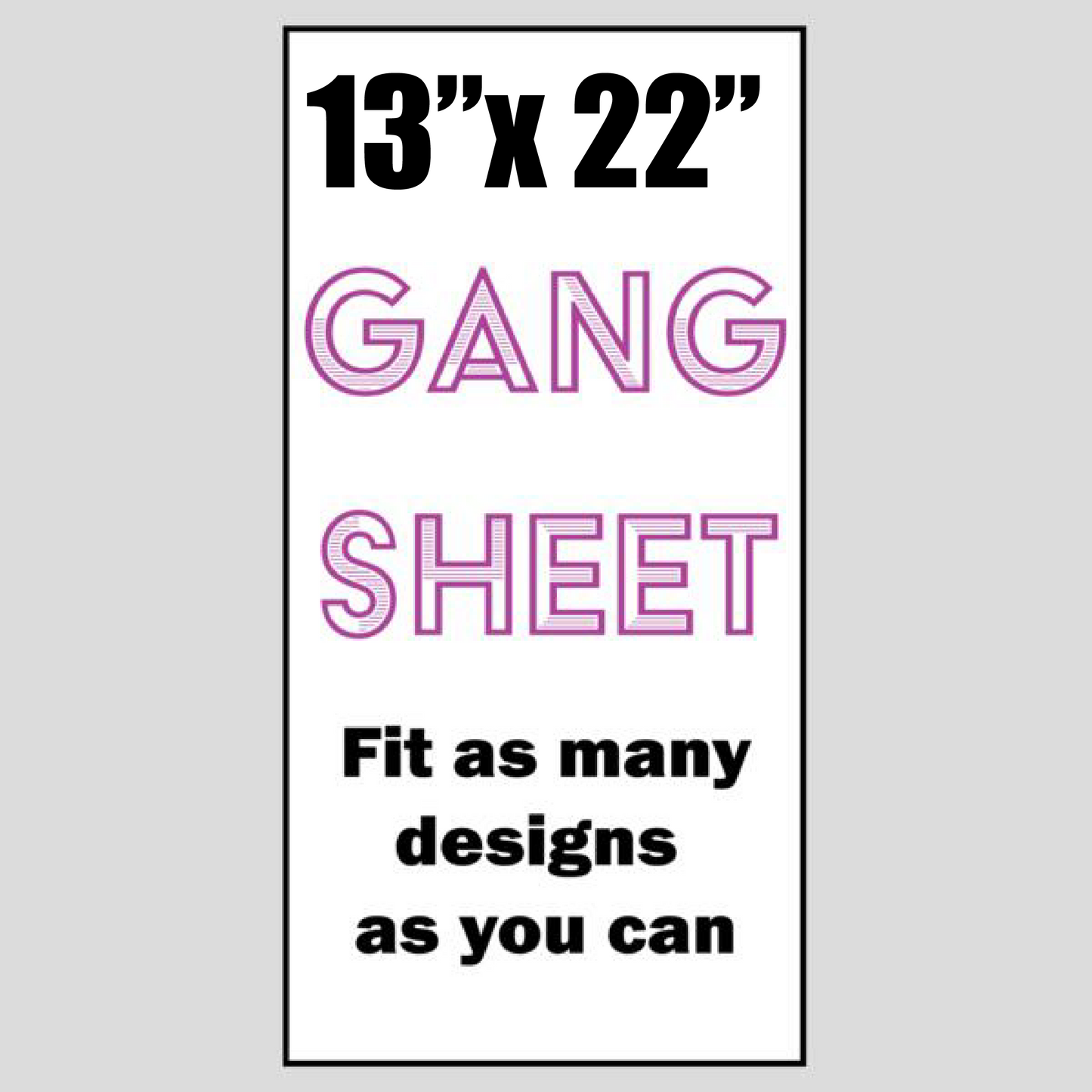Full Color DTF Gang Sheet 13" x 22